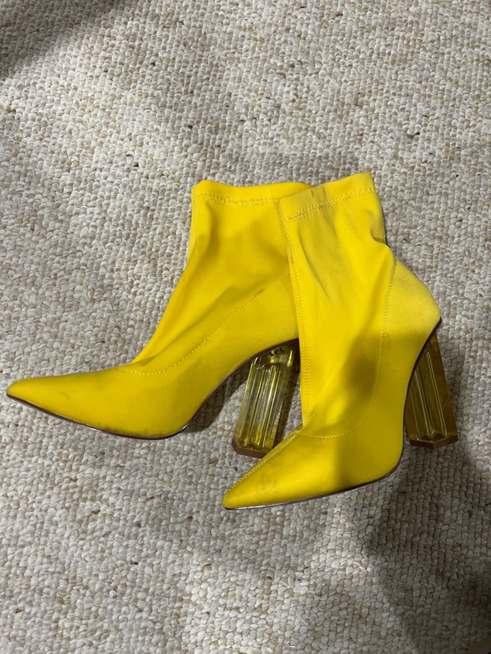 Yellow heel boots